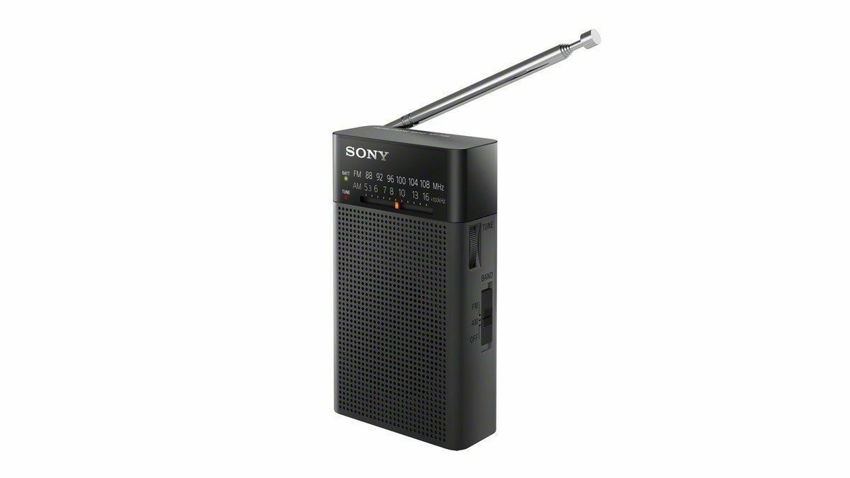 Sony ICFP26 Portable AM/FM Radio with Speaker (Black) + FREE