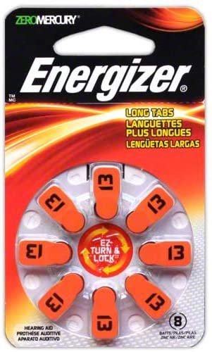 Pack of 6 Energizer EZ Turn & Lock Hearing Aid Batteries Size: 13
