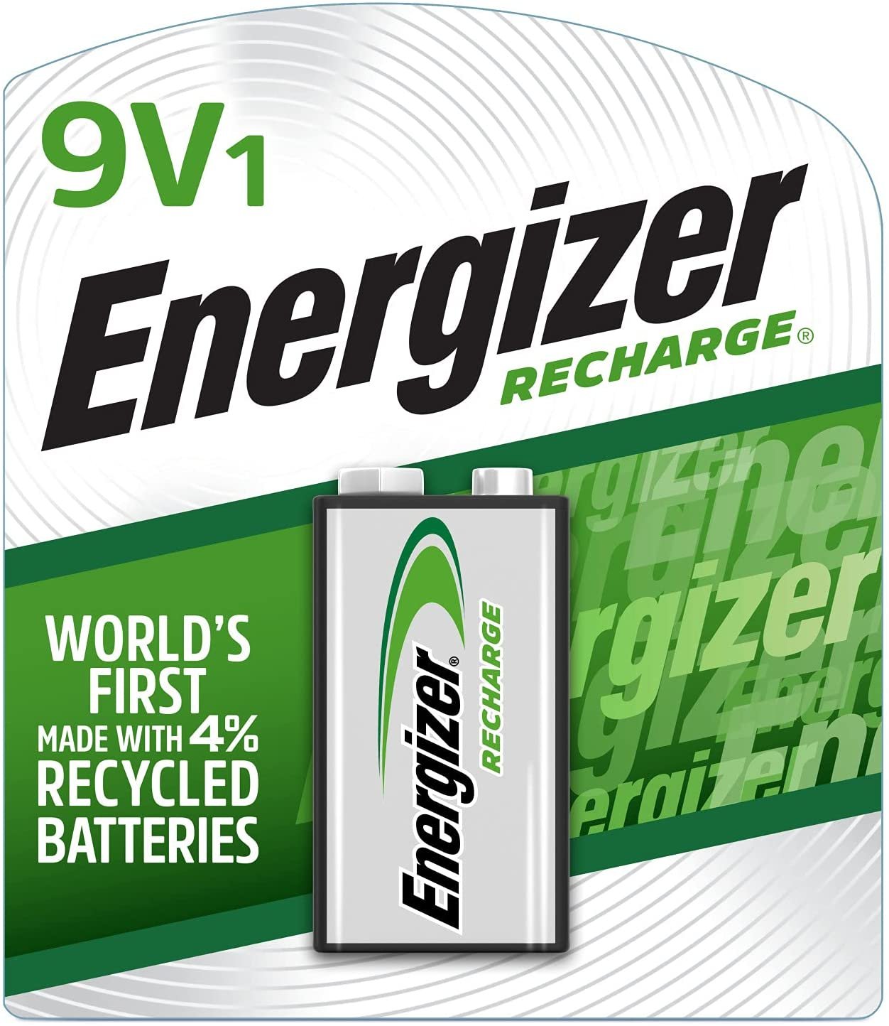 Energizer Rechargeable 9V Batteries, NiMH, 175 mAh, Pre-Charged, 1 Count (Recharge Universal) - Packaging May Vary