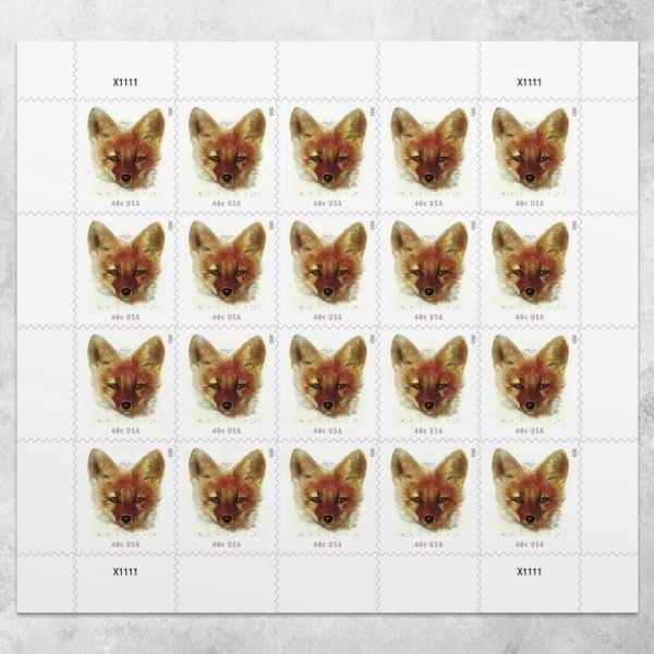 US Stamps 2023 SC#5742, Red Fox Additional Postage Stamps (20 Single Stamps) MNH VF