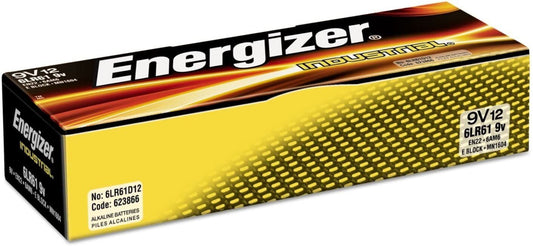 Energizer(R) 9-Volt Alkaline Industrial Batteries, Box Of 12in.